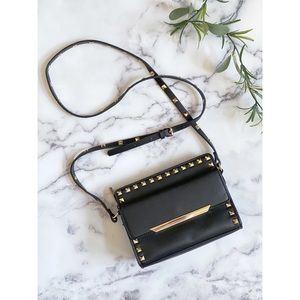 Aldo Gold Studded Black Crossbody Purse NWOT